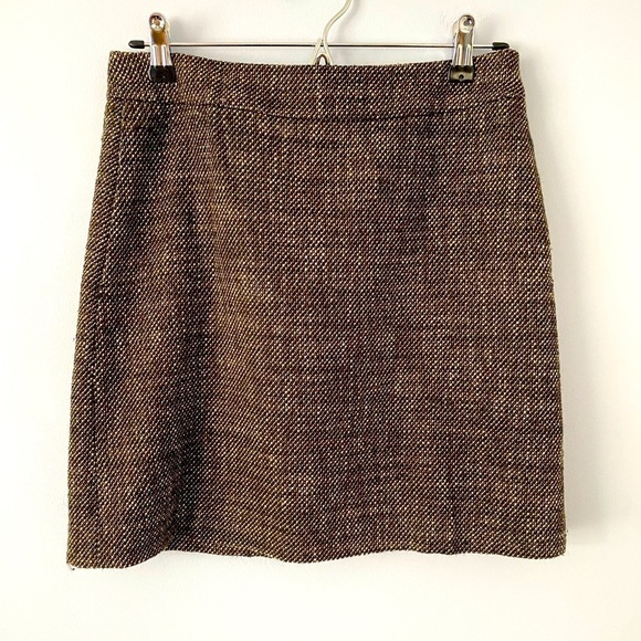 Dkny Dresses & Skirts - DKNY Wool Blend Brown Tweed Lined Mini Skirt, Size 2, Donna Karen New York